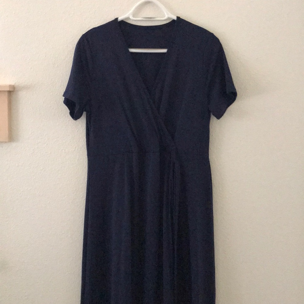 Basic Navy Wrap Maxi